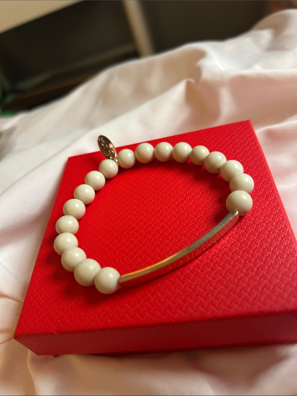 Plunder Ivory Beaded Bracelet with Gold Accent